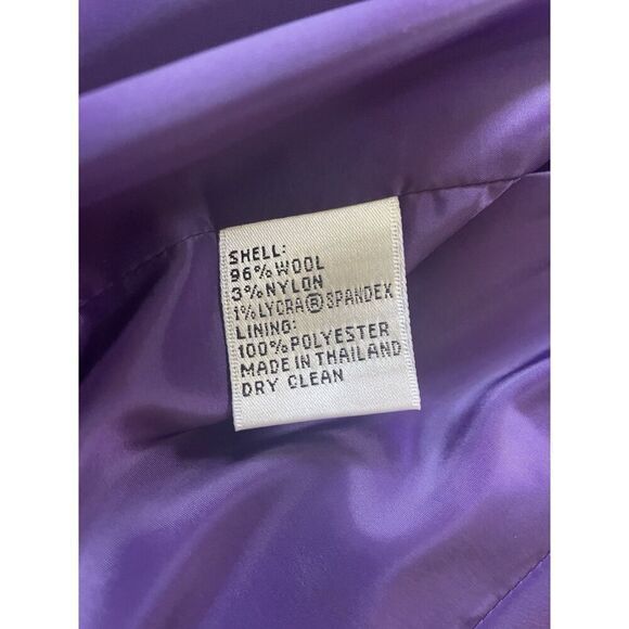 TALBOTS Women’s Size 20 Zipper Italian With Lining Blend Wool Purple Jacket - Picture 8 of 9